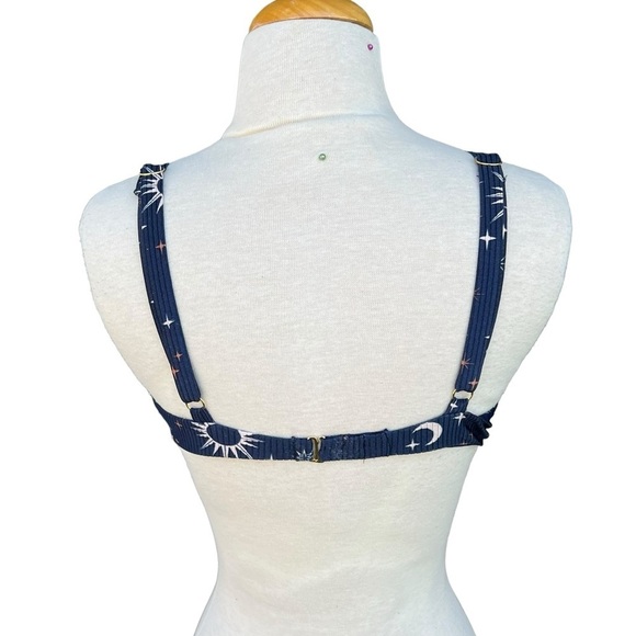 DESPI Brazilian Swimwear Plunge Cups Bikini Top Celestial Sun Moon Stars Medium - Picture 3 of 7